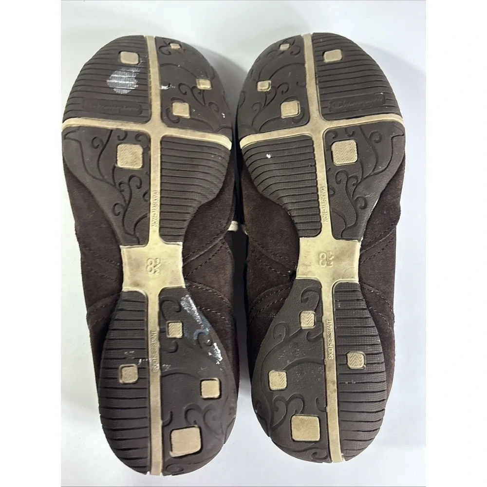 Champion Mary Jane Sneaker Flats Women's Size 8.5 Brown Leather Comfort Slip On - Picture 7 of 7